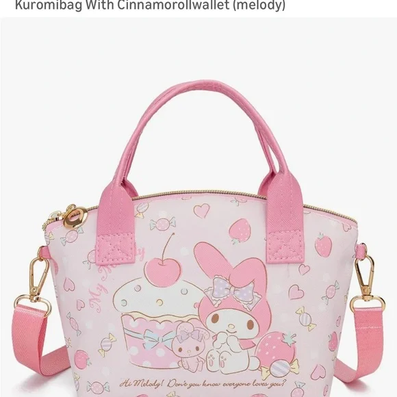 Hello Kitty Pink Kuromi Bag with Cinnamoroll Design - Picture 1 of 6